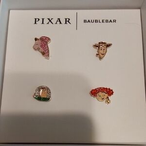BaubleBar Pixar Character Earring Set with Pink, Red, Green, and Gold